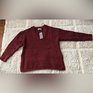 Urban Outfitters Deep Red V-Neck Sweater